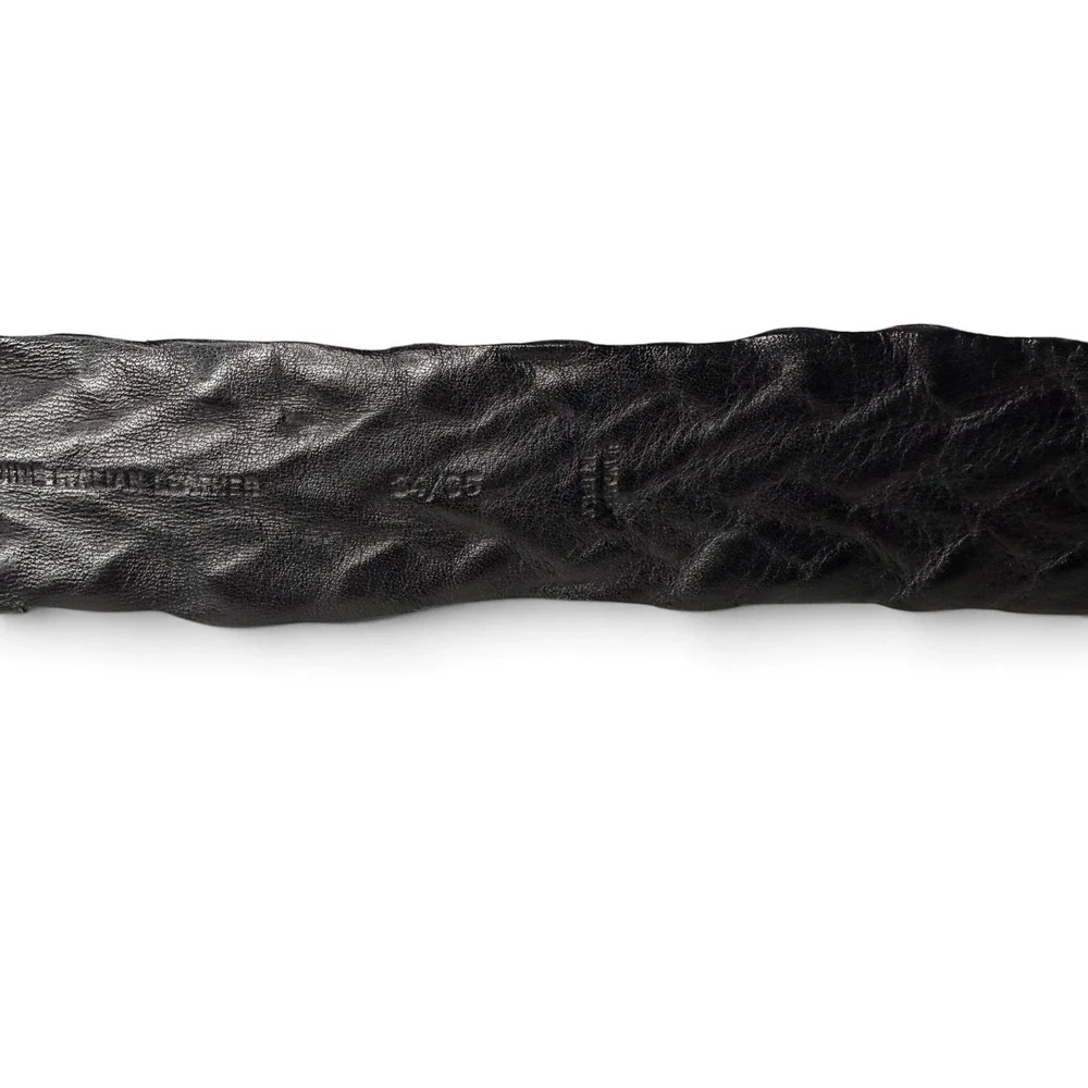 John Varvatos Braided Italian Leather Belt Black Size 34 Handmade In Italy